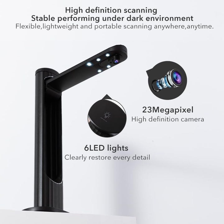 K2 Dokumentenscanner 23 MP: Automatisches Flachrechnen bis zum A3-Format Buchscanner OCR in Echtzeit