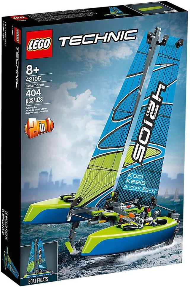 LEGO Technic Catamaran 42105 Model Sailboat Building Kit, New 2020 (404 Pieces)