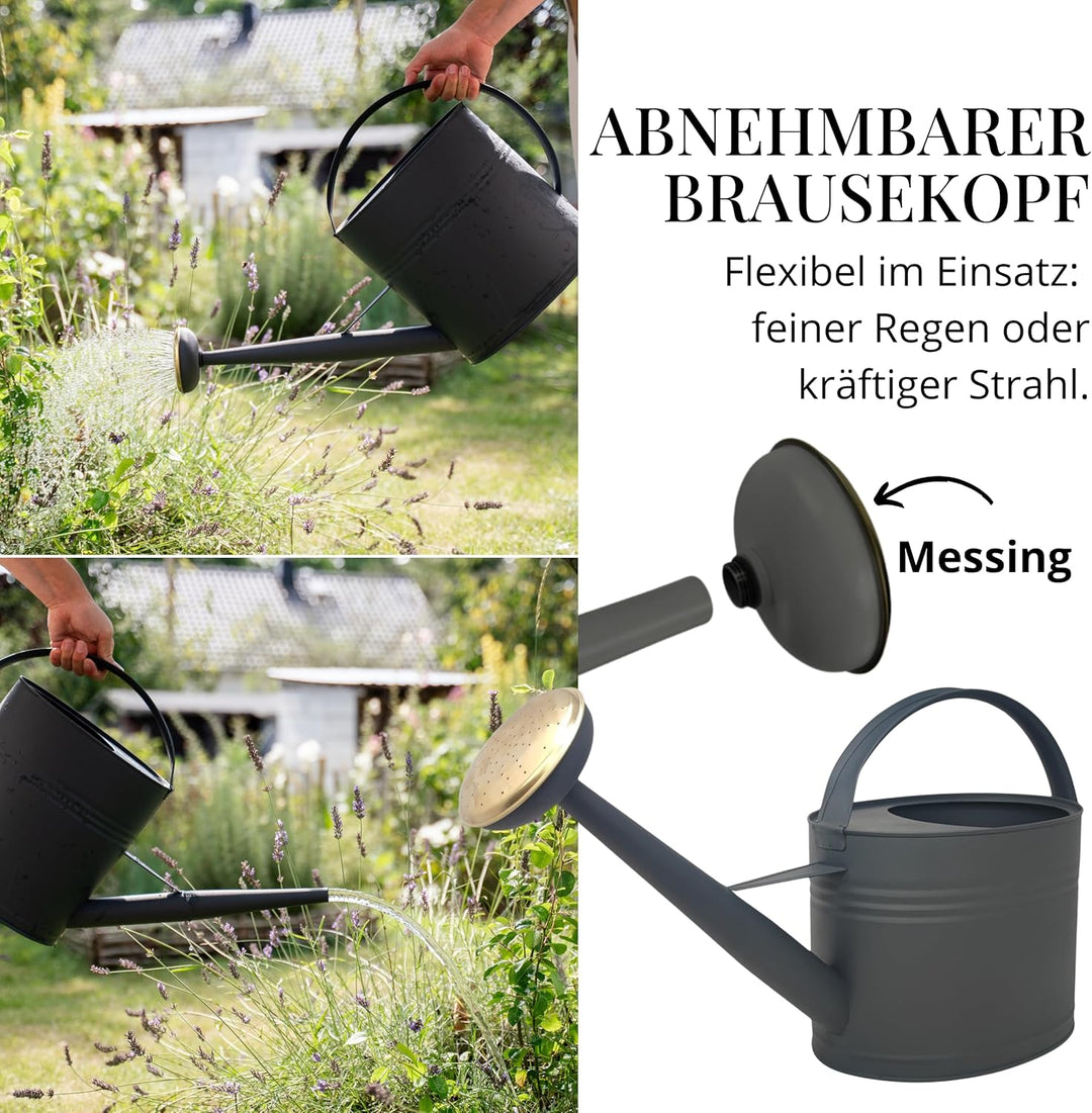 LIVLIG Giesskanne 5 Liter, Blumengiesskanne für Garten &amp; Balkon, Hochwertige Metallgiesskanne 5L aus