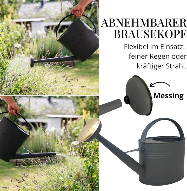 LIVLIG Giesskanne 5 Liter, Blumengiesskanne für Garten &amp; Balkon, Hochwertige Metallgiesskanne 5L aus