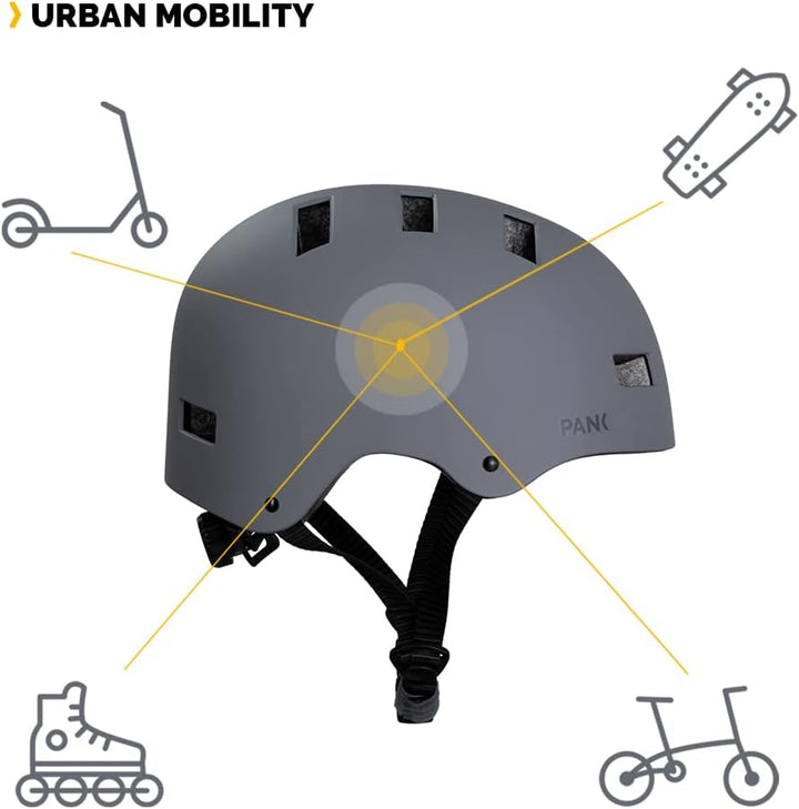 PANK Premium Urban Fahrradhelm Herren Damen Skaterhelm BMX E-Scooter Skateboard Scooter Inlineskates