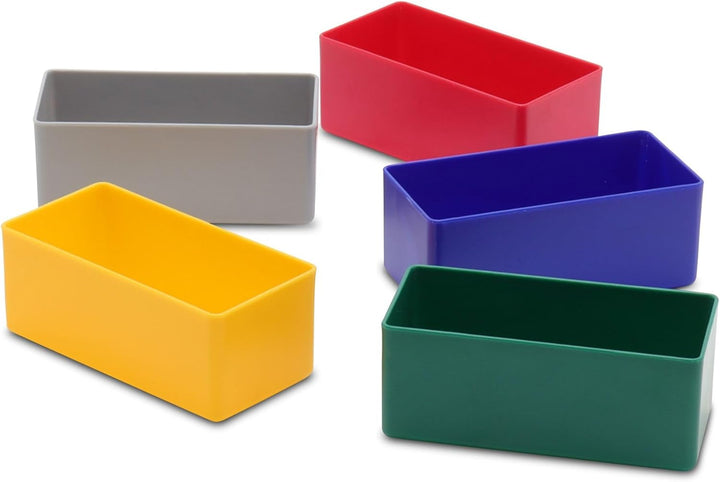1a-TopStore 25 Stück Einsatzkasten E40/3, 99x49x40 mm,farblich sortiert, aus Polystyrol, Industrieno