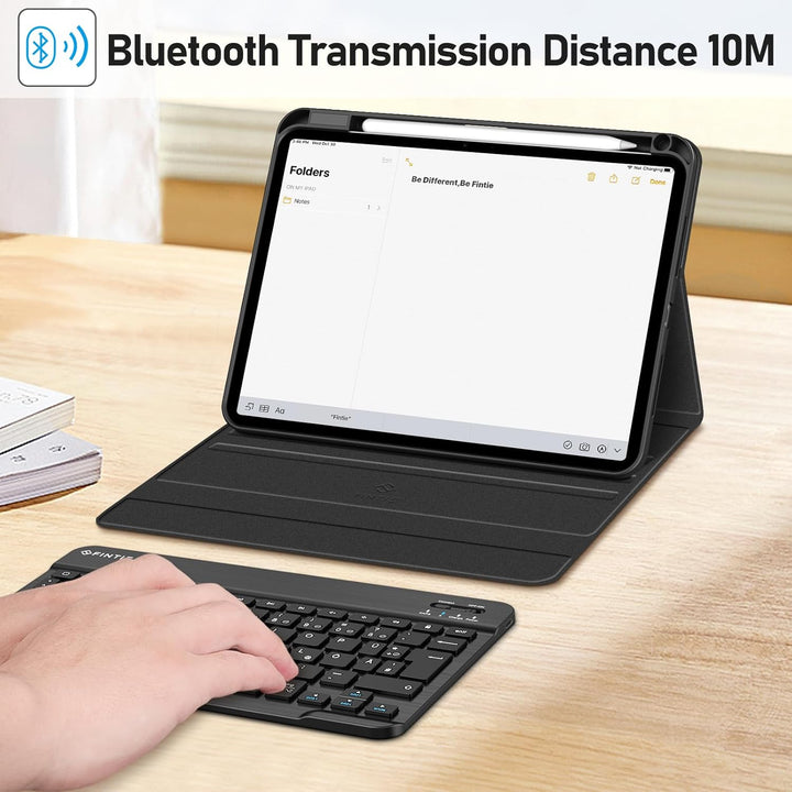 FINTIE Hülle mit Tastatur für iPad Pro 11 Zoll 2025/2024 (M5/M4), Soft TPU Rückseite Gehäuse Schutzh