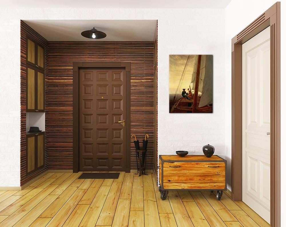 Bilderdepot24 Bild auf Leinwand | Caspar David Friedrich Auf dem Segler in 60x80 cm als Wandbild | W