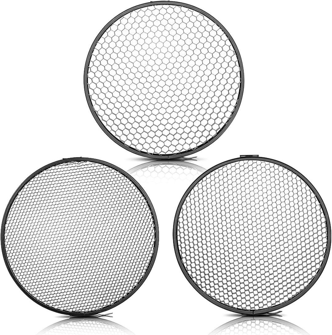 NEEWER 7Zoll/18cm Standard Reflektor Diffusor mit 10/30/50 Grad Wabengitter für Bowens Mount Studiol