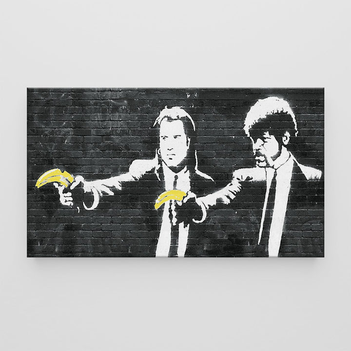 Giallobus - Gemälde - Banksy - - Standardleinwand - 100x60-19 - Jhon Travolta mit Banane - Bereit zu