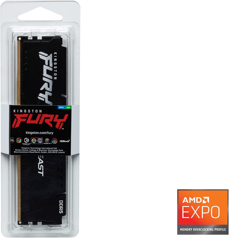 Kingston FURY Beast DDR5 16GB 5200MT/s DDR5 CL36 DIMM Desktop Gaming Speicher Einzelnes Modul - KF55