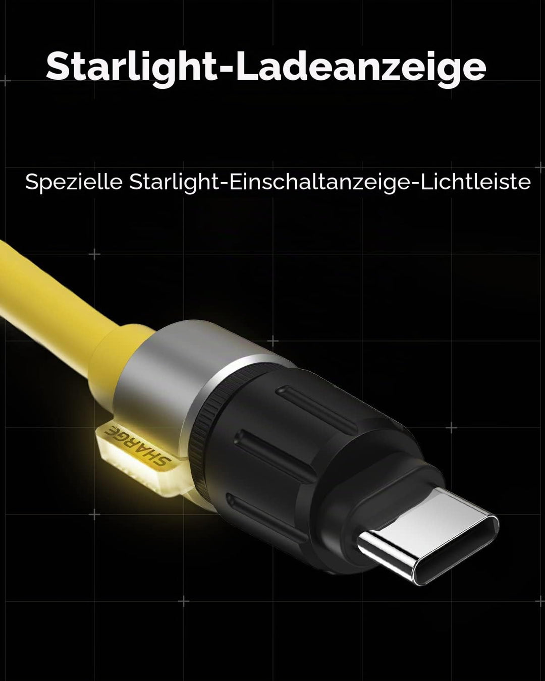 sharge USB C auf USB C Kabel, Phantom Typ C Ladekabel für Gaming Tastatur Schnellladekabel für MacBo