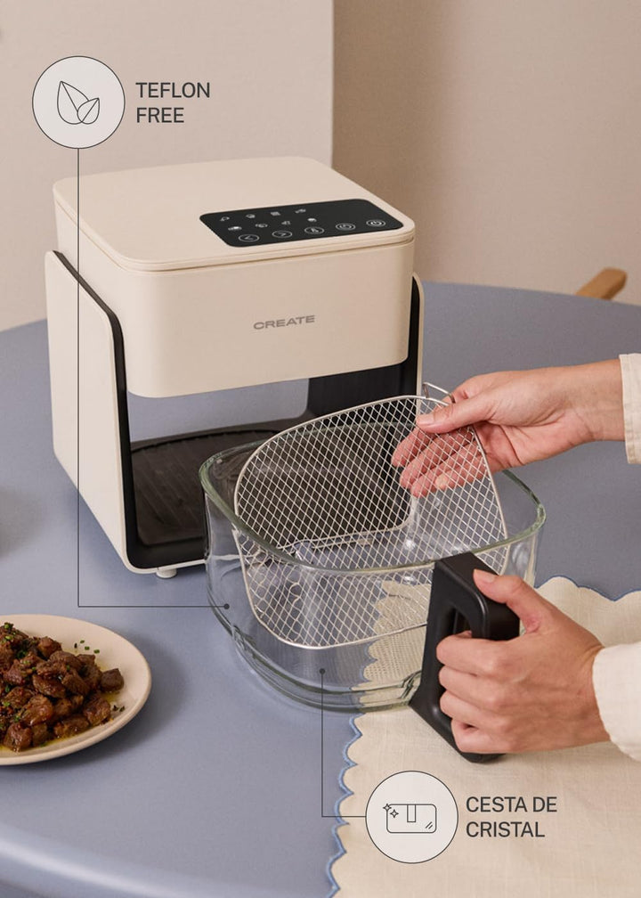 CREATE/AIR FRYER MIST/Ölfreie Heissluftfritteuse 4.2 L ohne Wasserdampfgarer Cremeweiss/Fassungsverm