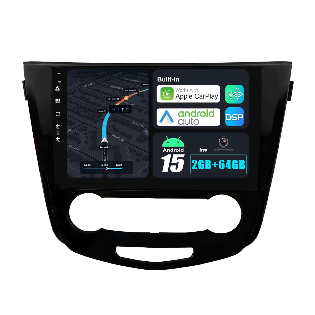 JOYX Android 15 Autoradio Passt für Nissan Qashqai J11 X-Trail Rouge (2014-2018) - 2G+64G - Eingebau