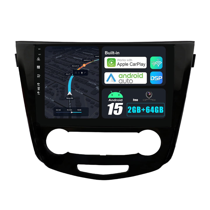 JOYX Android 15 Autoradio Passt für Nissan Qashqai J11 X-Trail Rouge (2014-2018) - 2G+64G - Eingebau