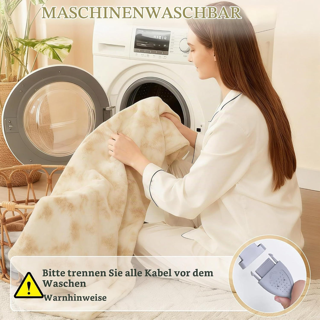 COZYTY Wärmedecke – Heizdecke Mit Abschaltautomatik 150×200cm, 6 Heizstufen &amp; 10h Auto-Abschaltung,