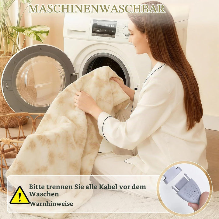 COZYTY Wärmedecke – Heizdecke Mit Abschaltautomatik 150×200cm, 6 Heizstufen &amp; 10h Auto-Abschaltung,