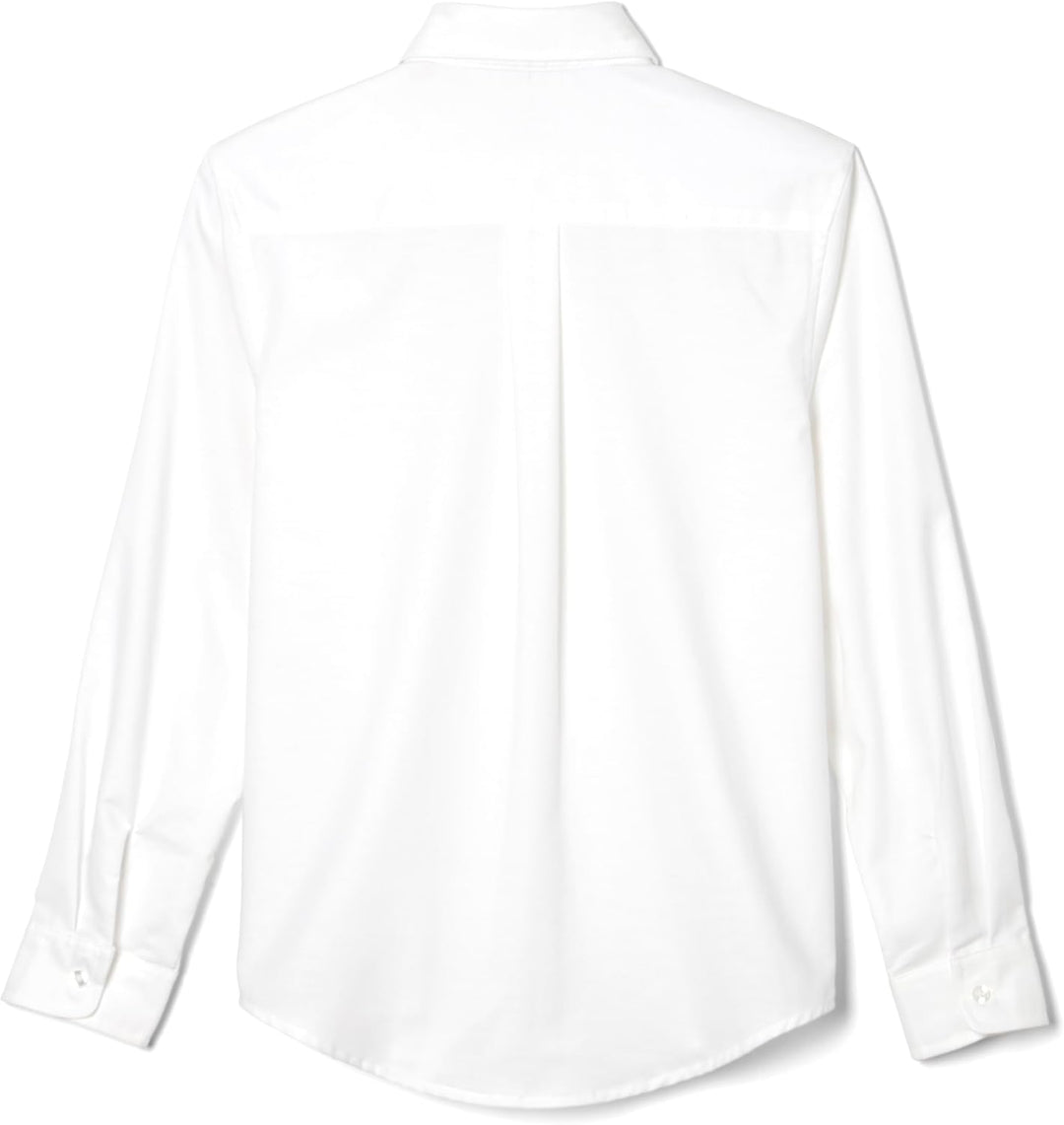 French Toast Boys' Long Sleeve Oxford Dress Shirt, White, 10 Husky