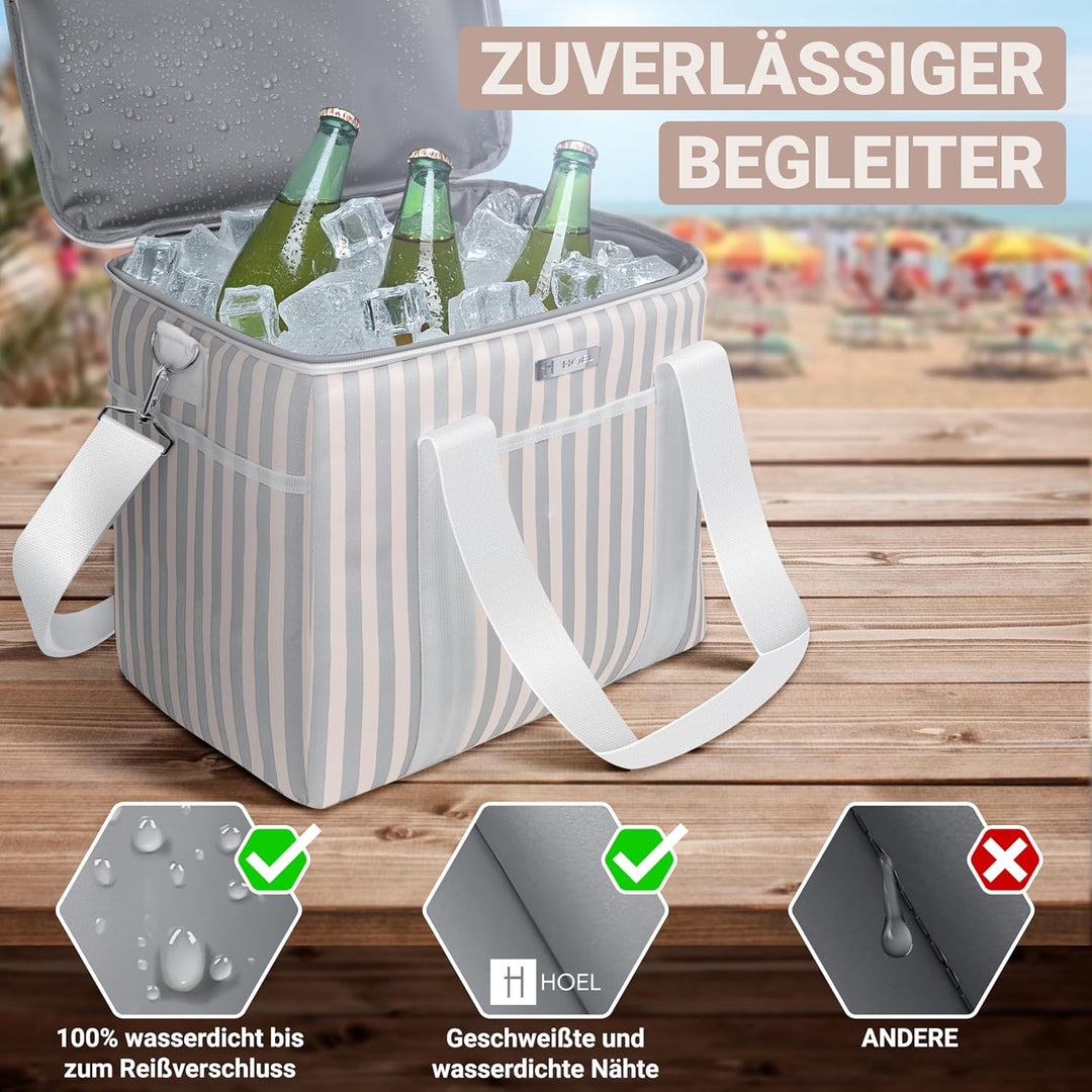 HOEL Kühltasche gross 20L &amp; 30L faltbar - Isolierte Thermotasche - Lunchtasche wasserdicht &amp; auslauf