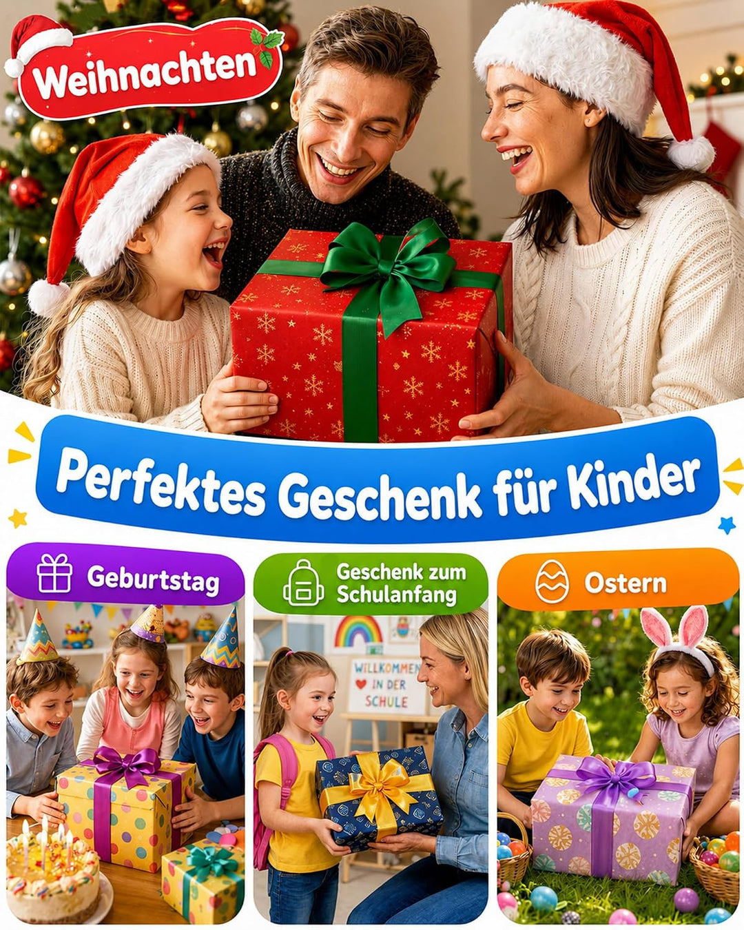 KOKODI Lcd Schreibtafel Kinder für Spielzeug ab 3 jahre, 16 Zoll Heller Bunten Maltafel Zaubertafel