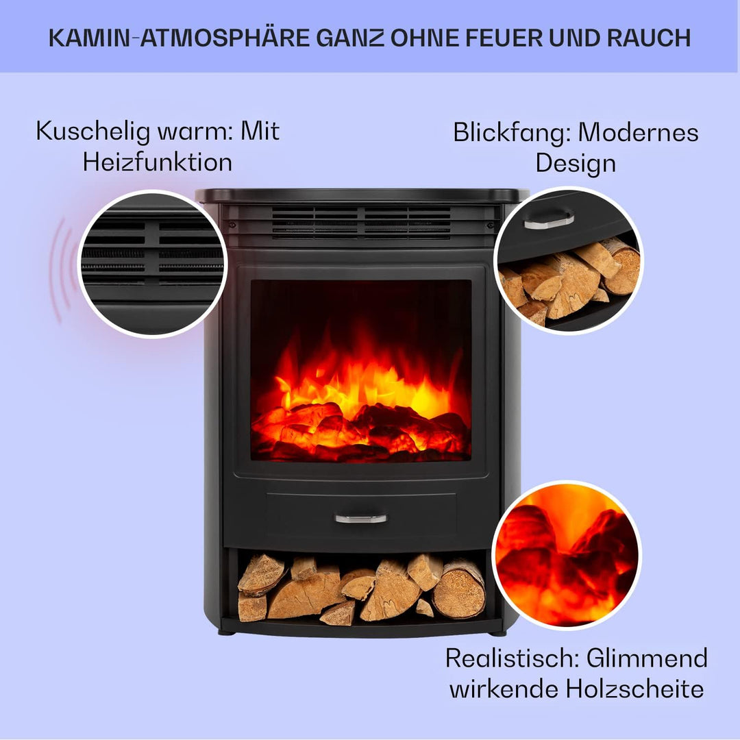 Klarstein Elektrokamin, Elektro Heizungen für Wohnzimmer & Innenräume, Elektrischer Kamin mit LED Fl