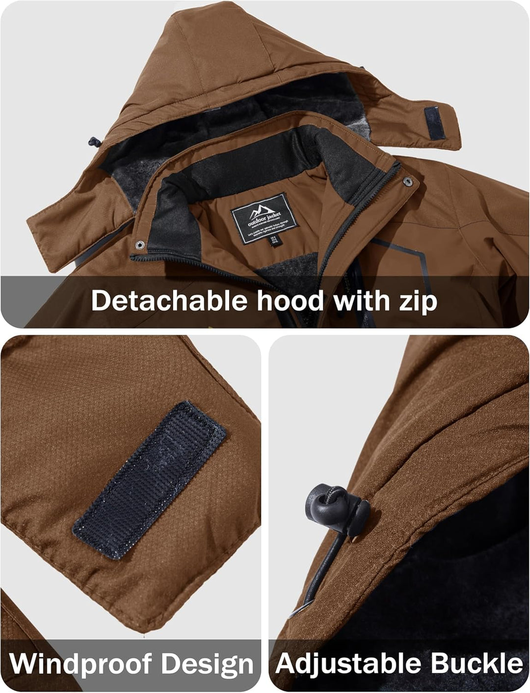 MAGCOMSEN Herren Winter Skijacke Fleece Gefüttert Winterjacke Outdoor Verdickt Softshelljacke Wasser