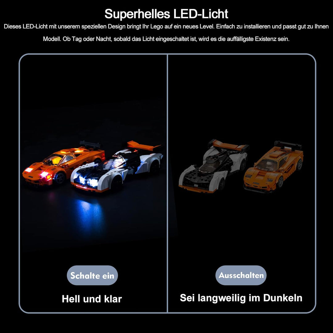 Led Licht Set für Lego 76918 Speed Champions McLaren Solus GT & McLaren F1 LM (Kein Lego-Modell), De