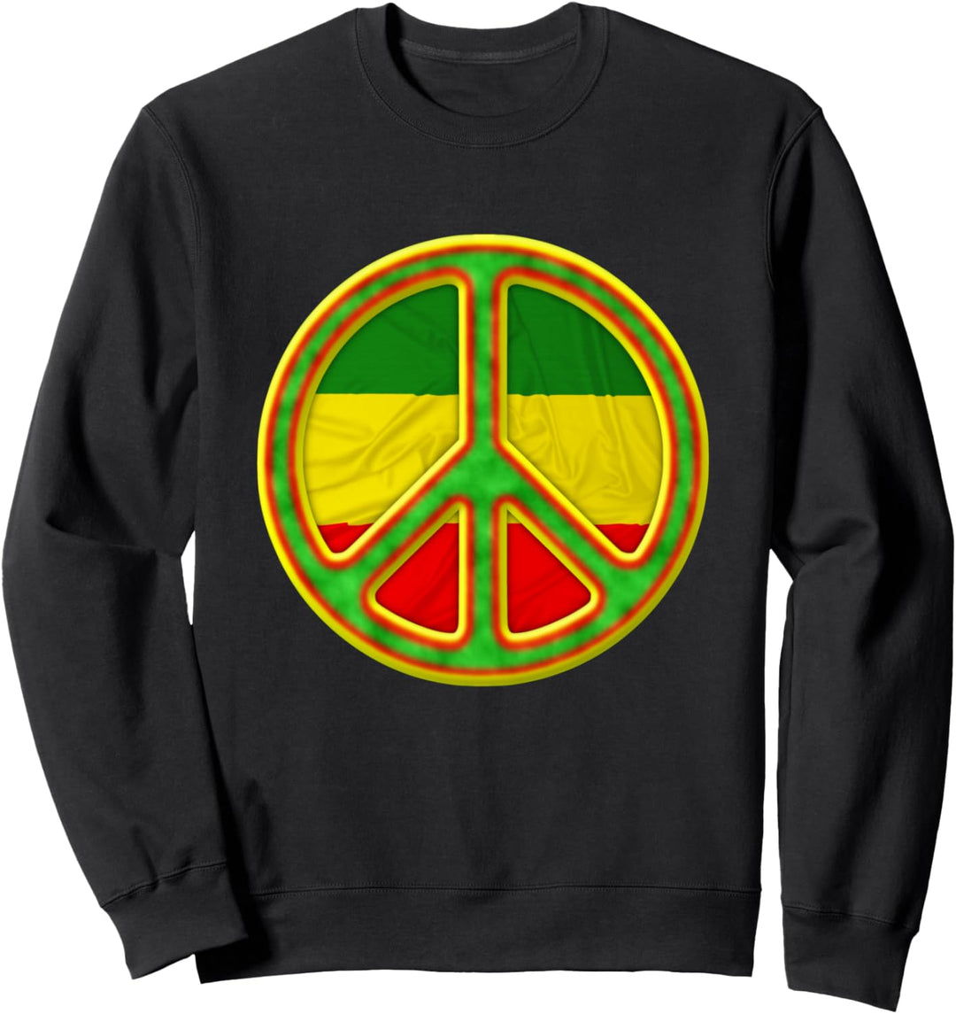 Friedenszeichen Reggae Jamaika Rasta Rastafari Flagge Sweatshirt