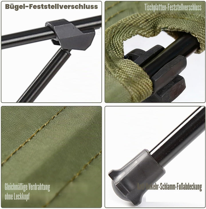 PORFOYO Campingtisch Klappbar, Camping Tisch Mit Tragetasche Und Netztasche, 60 X 40 X 39.5cm Klappt