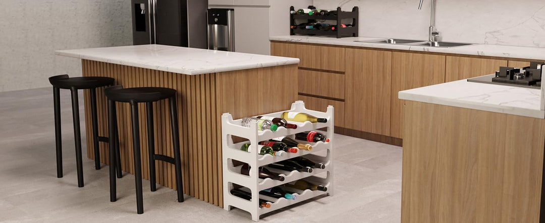 ARTECSIS Weinregal stapelbar Kunststoff für 12 Flaschen, stabiles Flaschenregal in Gastronomie-Quali