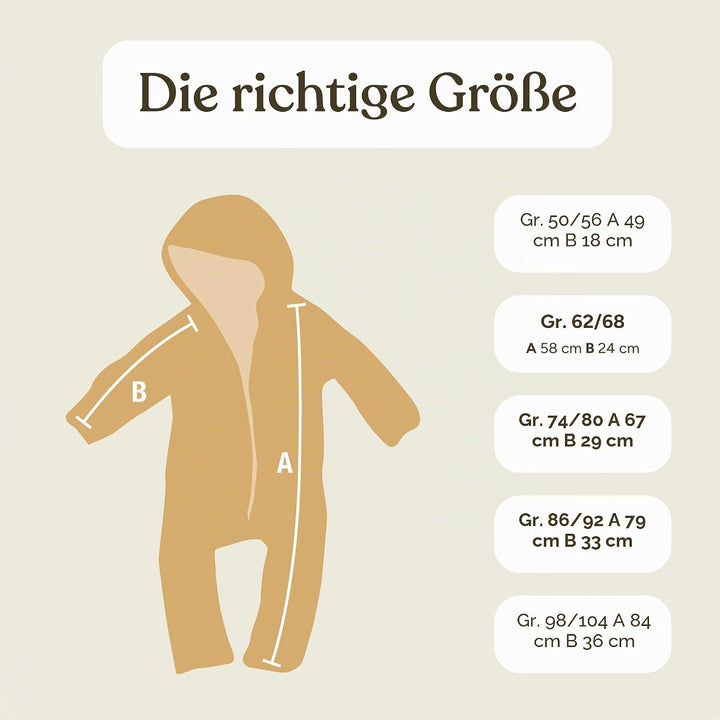 Ehrenkind® Walkoverall | Baby Wollwalk-Overall aus Merino Schurwolle mit Reissverschluss | Walk Woll