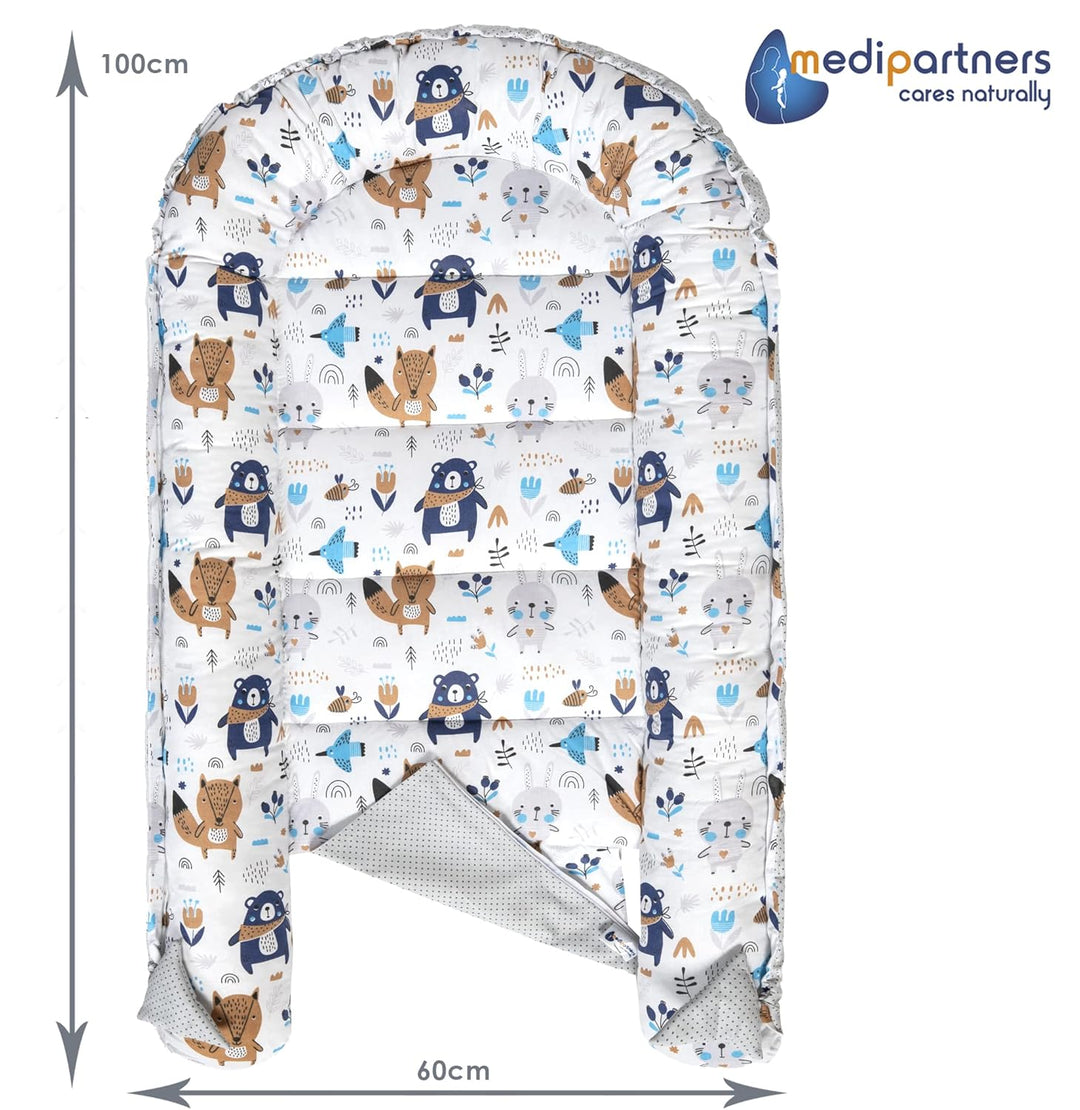 Medi Partners 5 teilig Babynestchen Set Babynest 100x60x15 herausnehmbarer Einsatz Bett Kuschelnest