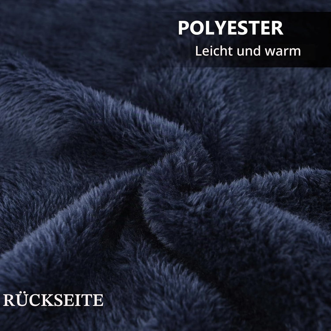 SIVENKE Damen Poncho Fleece Tragbare Decke, Karierte Schossdecke Bequemer Poncho Plüschdecken Überwu