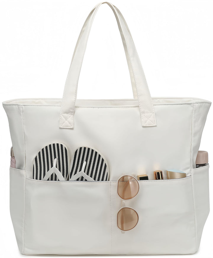 LEDAOU Grosse Strandtasche mit reissverschluss Damen Wasserdicht Umhängetasche Tragetasche shopper s