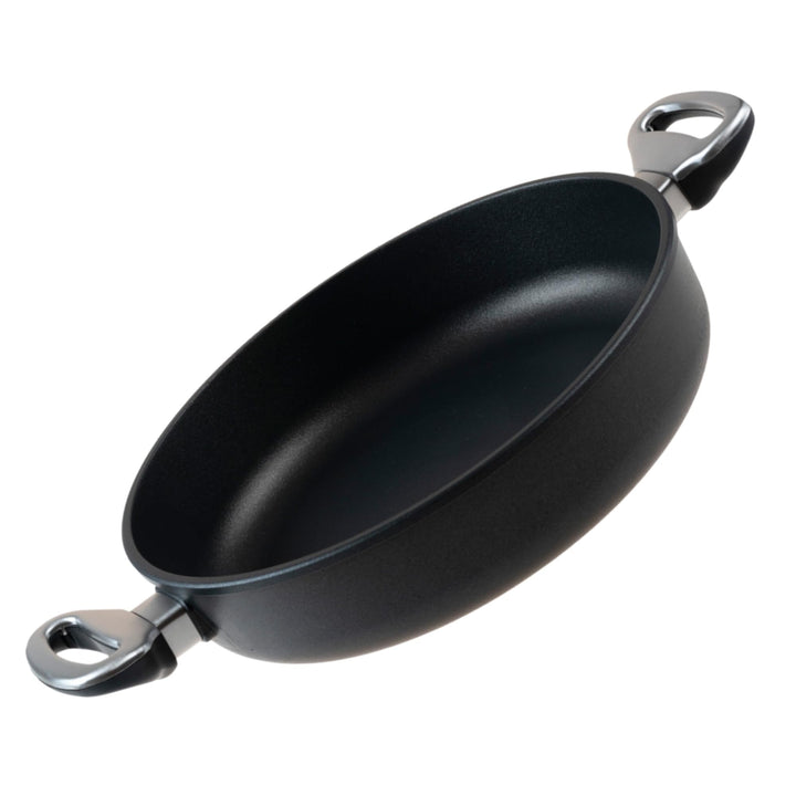 Harecker Bräterpfanne 28cm Ø aus Aluguss mit Seitengriffen | PFOA-freie Antihaftbeschichtung | für I