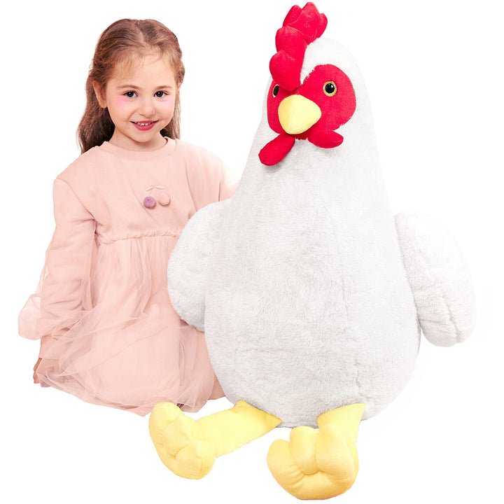 IKASA Gross Huhn Kuscheltier Riesen Henne Stofftier,60cm Gross Plüschtier Riesige Plüsch Spielzeug,J