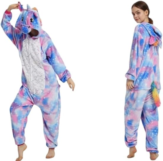emmarcon Pyjama Tier-Pyjamas, Unisex, einteilig, Winterschlafanzug, Flanell, weich und warm, ideales