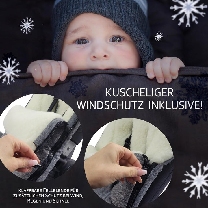 BAMBINIWELT Winterfusssack kompatibel mit Bugaboo Cameleon, Sitzauflage, mit Lammwolle, Winterfusssa