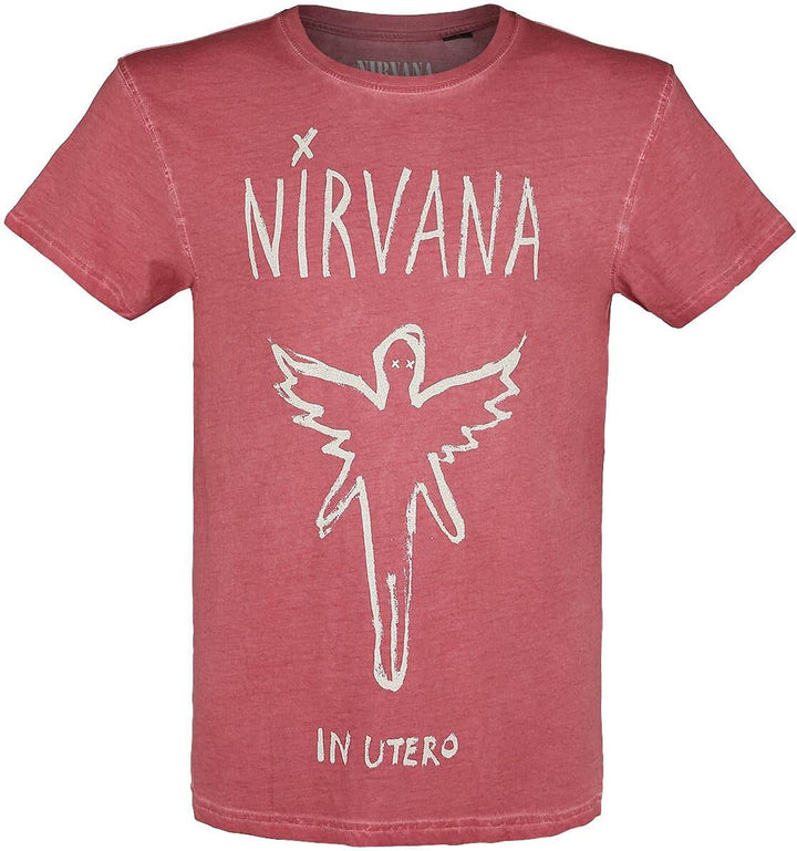 Nirvana In Utero Männer T-Shirt rot Band-Merch, Bands, 3XL Rot