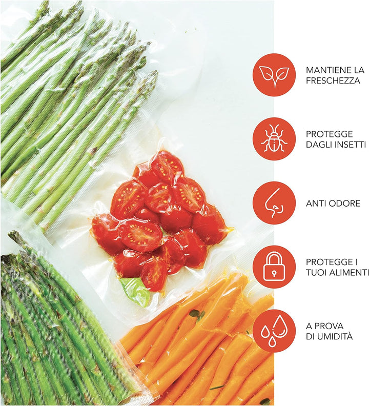 Sofidream Vakuumbeutel für Lebensmittel – 50 geprägte Umschläge x Sous Vide, Rezeptbuch eBook und Pe