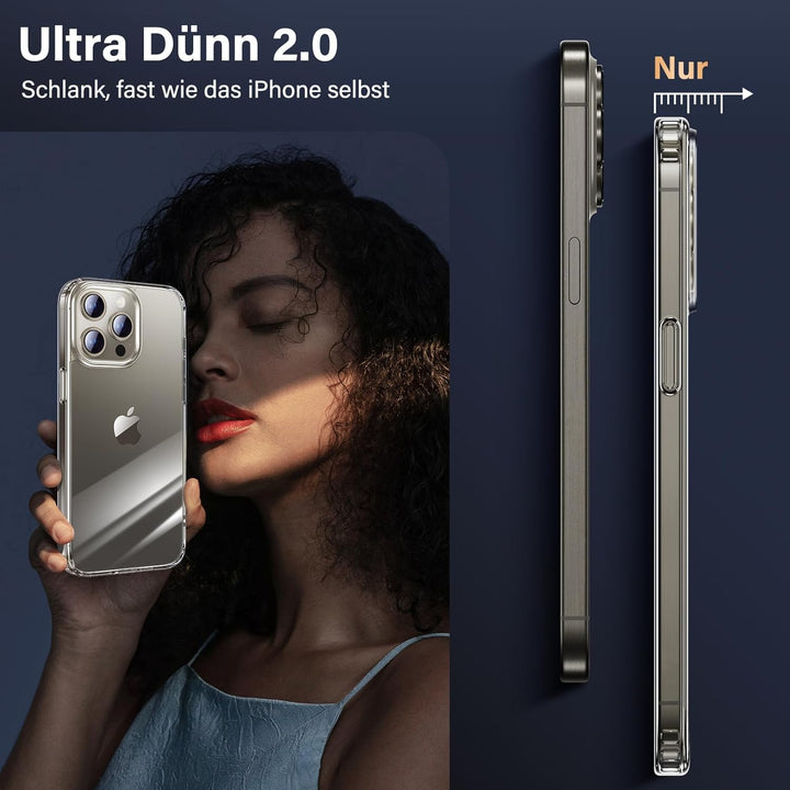 UniqueMe für iPhone 15 Pro Hülle, 5-in-1-Set Handyhülle für iPhone 15 Pro Case Rundumschutz Schutzhü