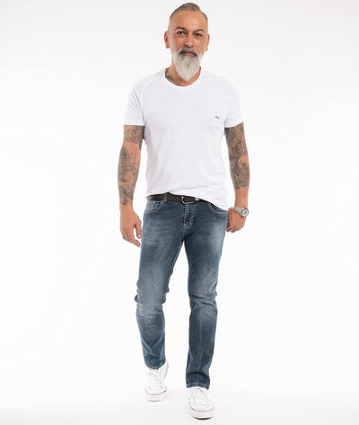 Indumentum Jeans Herren Slim Fit Hose Stretch 40W / 34L Blau - Is-307, 40W / 34L Blau - Is-307