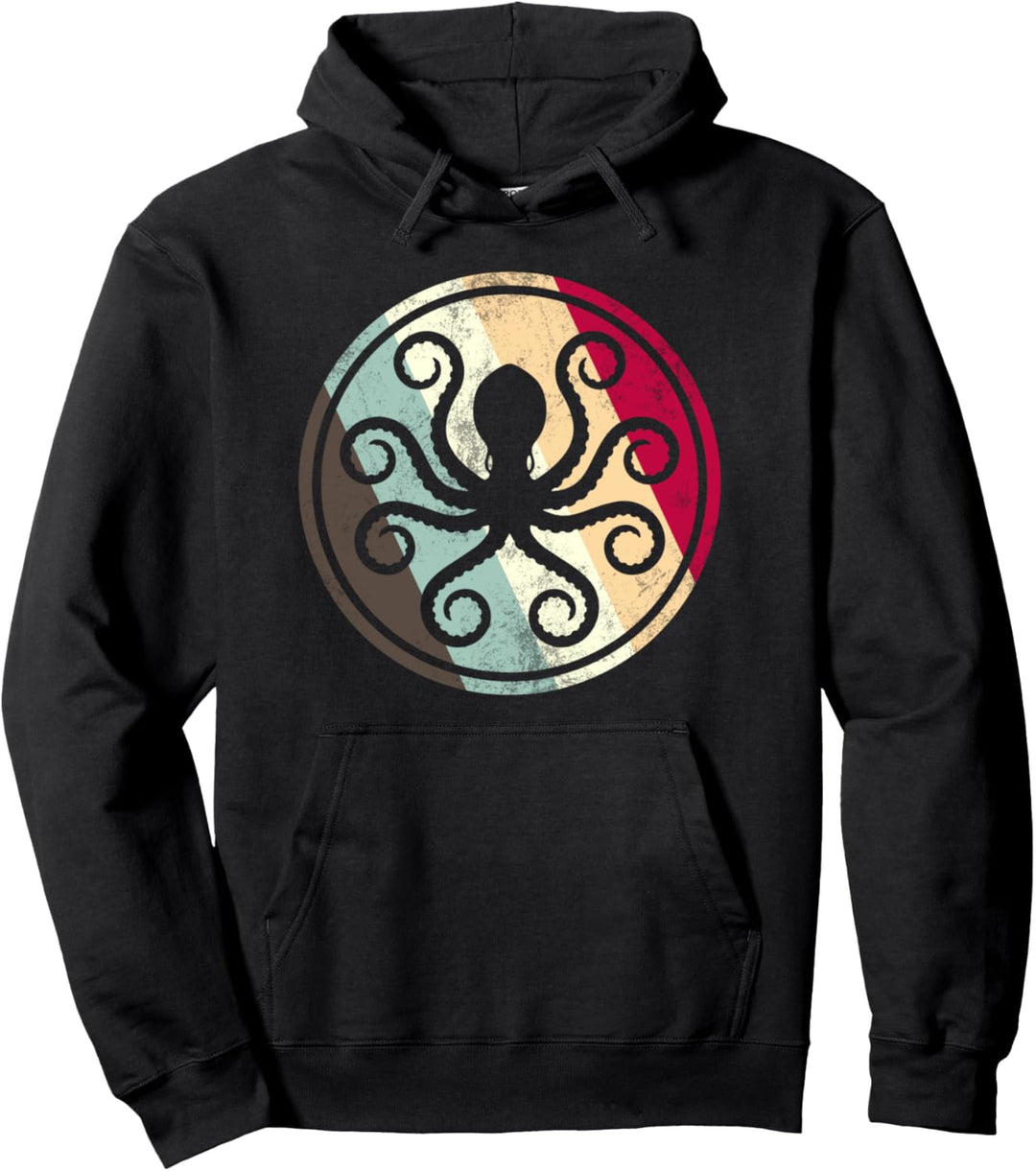 Retro Vintage Tintenfisch Kraken Oktopus Pullover Hoodie