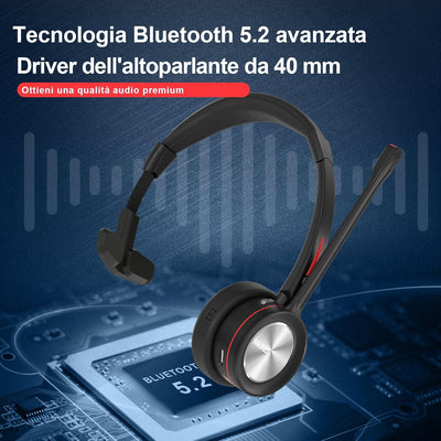 MAIRDI Bluetooth 5.0 Headset mit Mikrofon Noise Canceling, Mono Wireless Headset mit Ladestation, mi