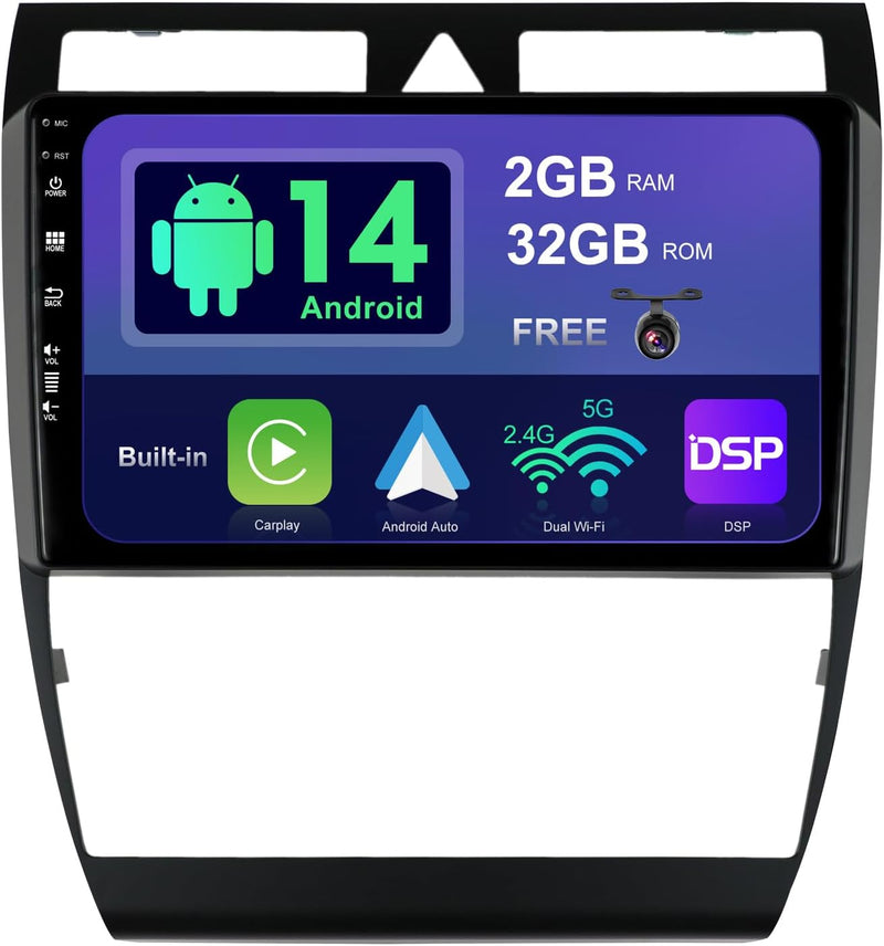 SXAUTO Android 12 IPS Autoradio Passt für Audi A6 C5 S6 (1999-2004) / RS6 (2002-2006) - Eingebaut Ca