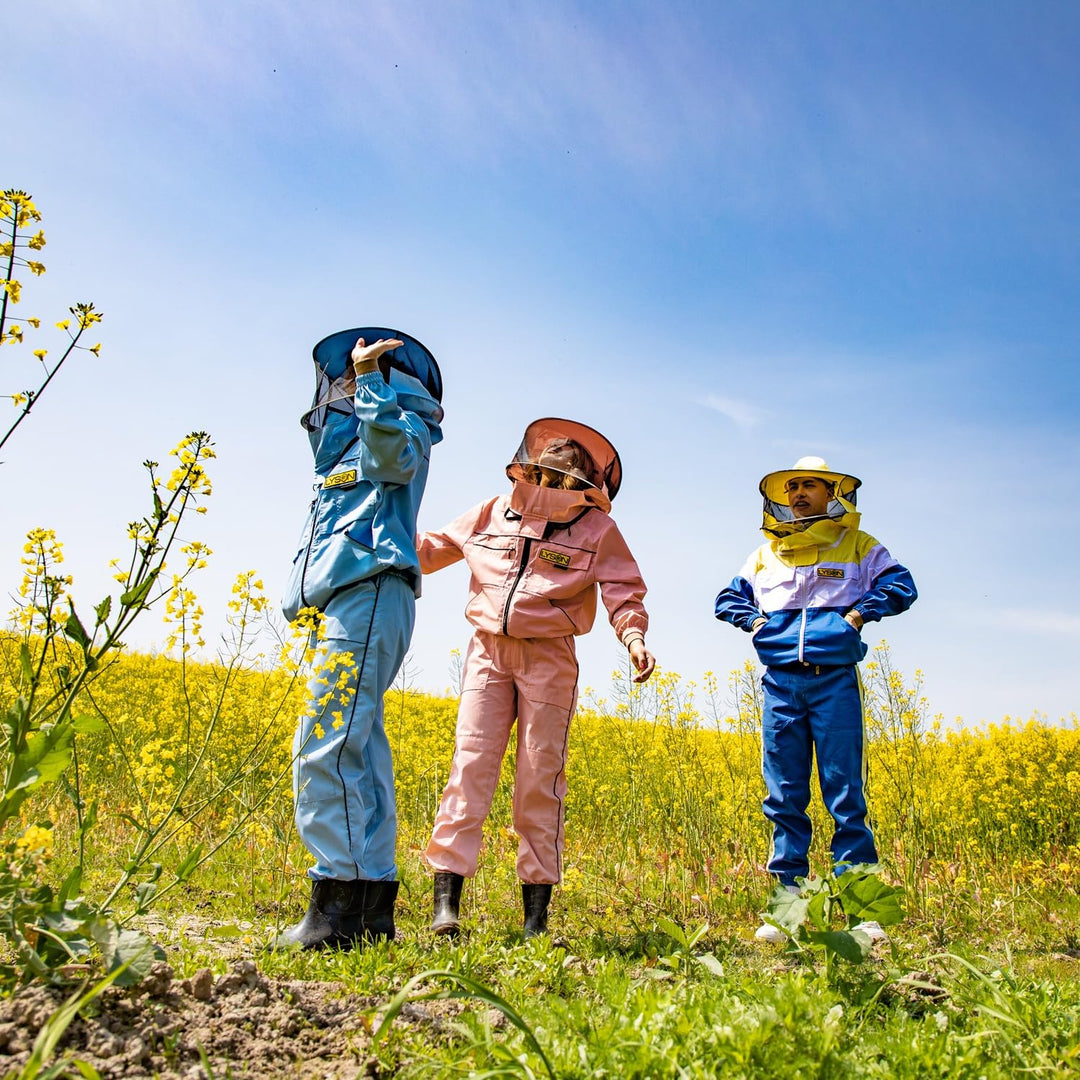 LYSON Imkerbluse mit abnehmbarem Hut/Imkerjacke mit Handstulpen mit Daumenloch Imkerbluse belüftet P