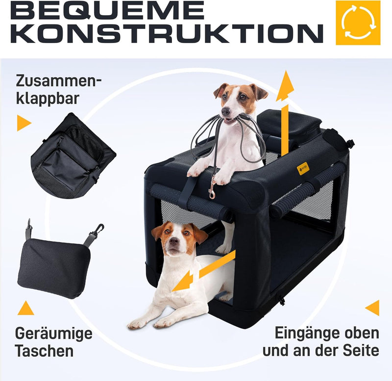 PetProved Hundebox Auto Hundetransportbox Transportbox Hund Hundebox Faltbar für Zuhause Faltbare Hu