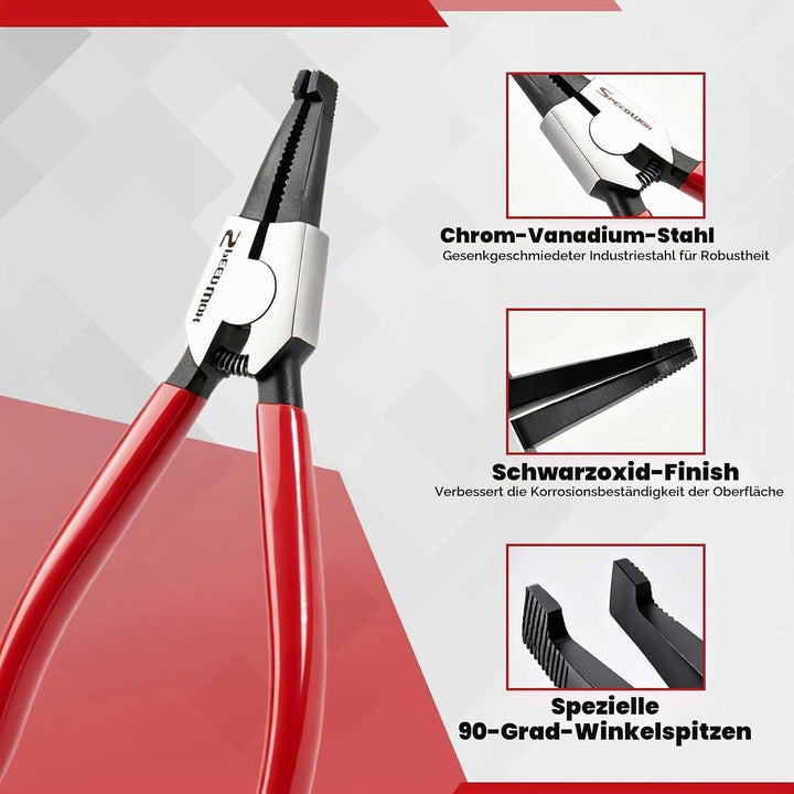 SPEEDWOX 2 Stück spezielle Ring-Halteringzangen-Set Schlossringzange flach zum Entfernen der Install