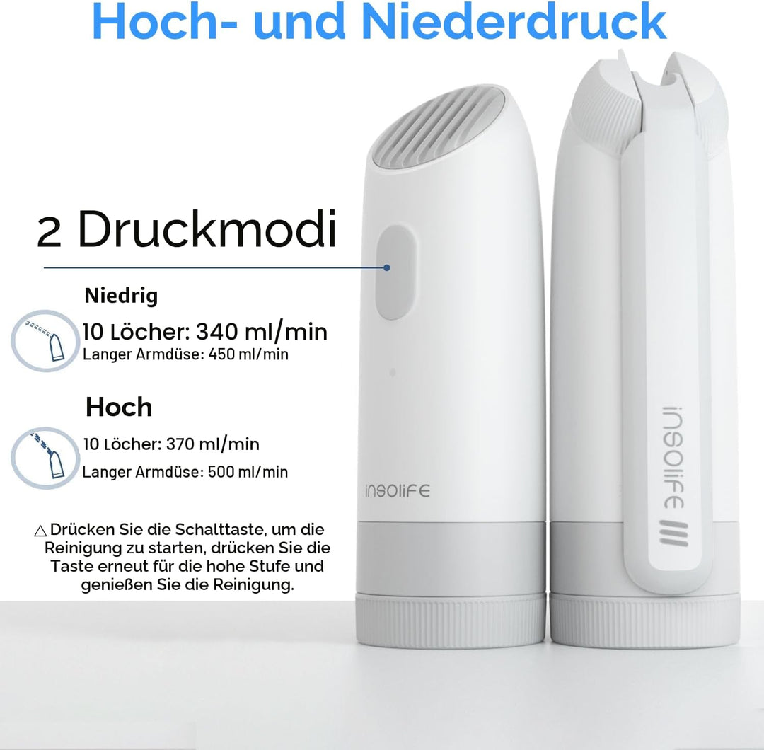 Insolife Tragbares Bidet der 3. Generation, Hochdruck-Reise-Bidet, elektrisch, für Männer und Frauen