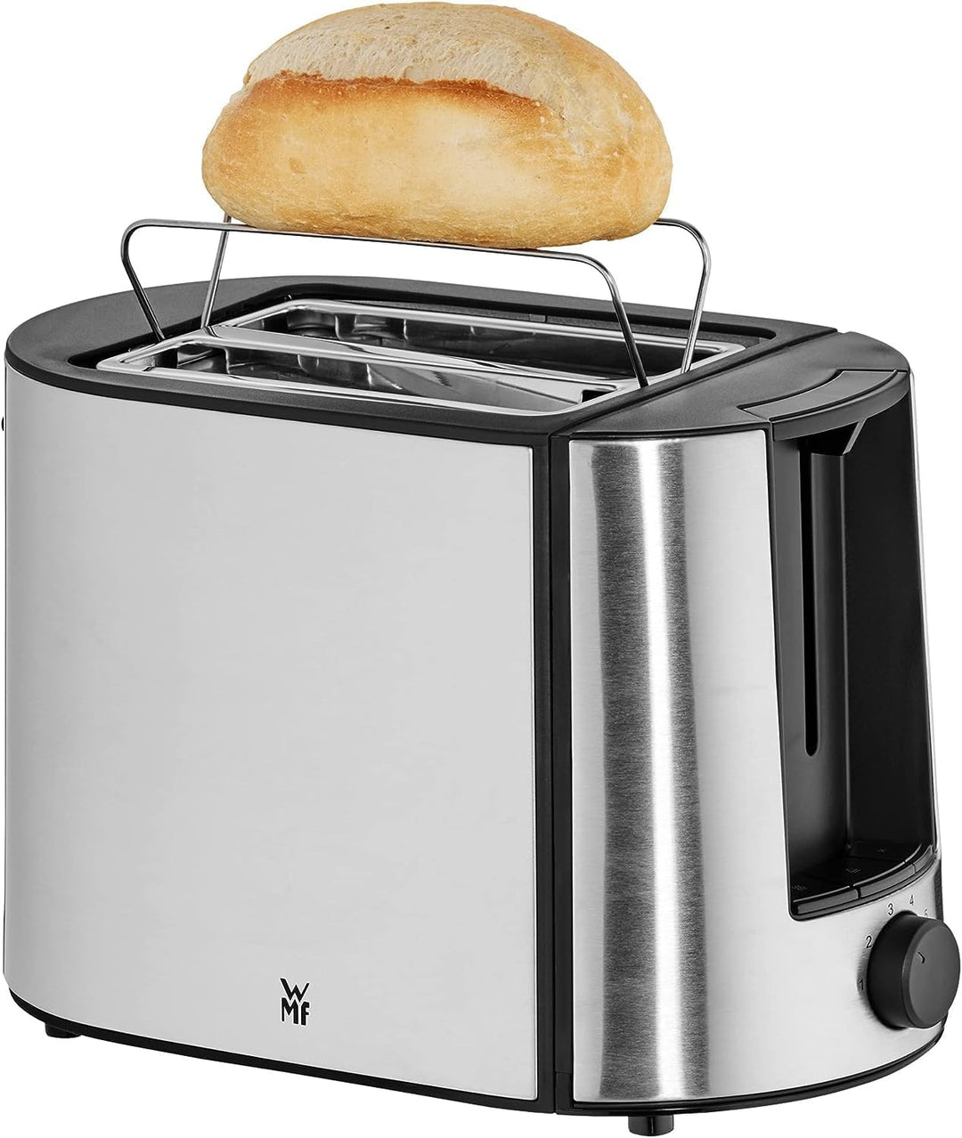 WMF Bueno Pro Toaster Edelstahl, Doppelschlitz Toaster mit Brötchenaufsatz, 2 Scheiben, 6 Bräunungss