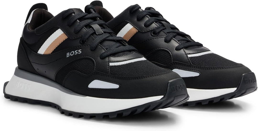 BOSS Herren Jonah Runn Sneakers im Laufschuh-Stil mit Eva-Gummisohle Grösse, Schwarz