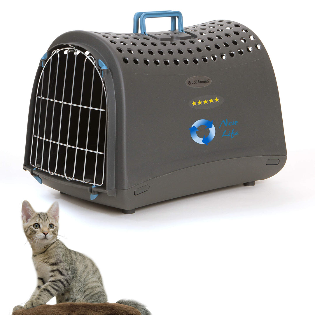 Joli Moulin Transportbox Katzen Welpen 40 x 50 cm Anthrazit New Life | nachhaltig 100% Recycling Kun