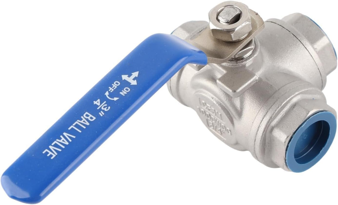 TOPINCN 3-Wege Kugelhahn Edelstahl SUS304 Rohr Dreiwege T-Typ Ventil Innengewinde 3/4 "DN20 Mit Verr