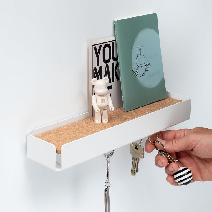 KEY-BOX - weiss. Schlüsselbrett mit Ablage für den Flur, Schmuckorganizer für dein Bad oder Schlafzi